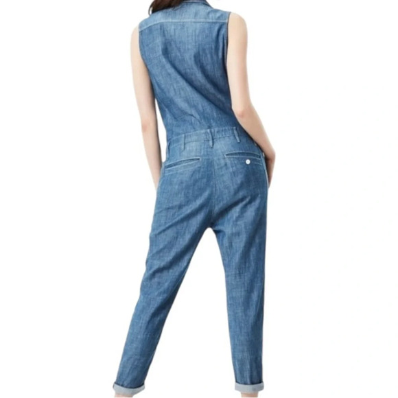 G-Star Raw Bronson Boyfriend Chambray Denim Sleeveless Jumpsuit Size Medium - Picture 2 of 10